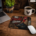 No Clucks Given Rooster Mouse Pad | Funny Farm Chicken Desk Mat