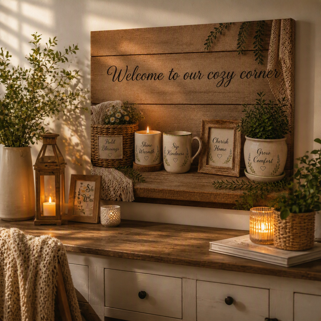 Welcome to Our Cozy Corner Matte Canvas Wall Art