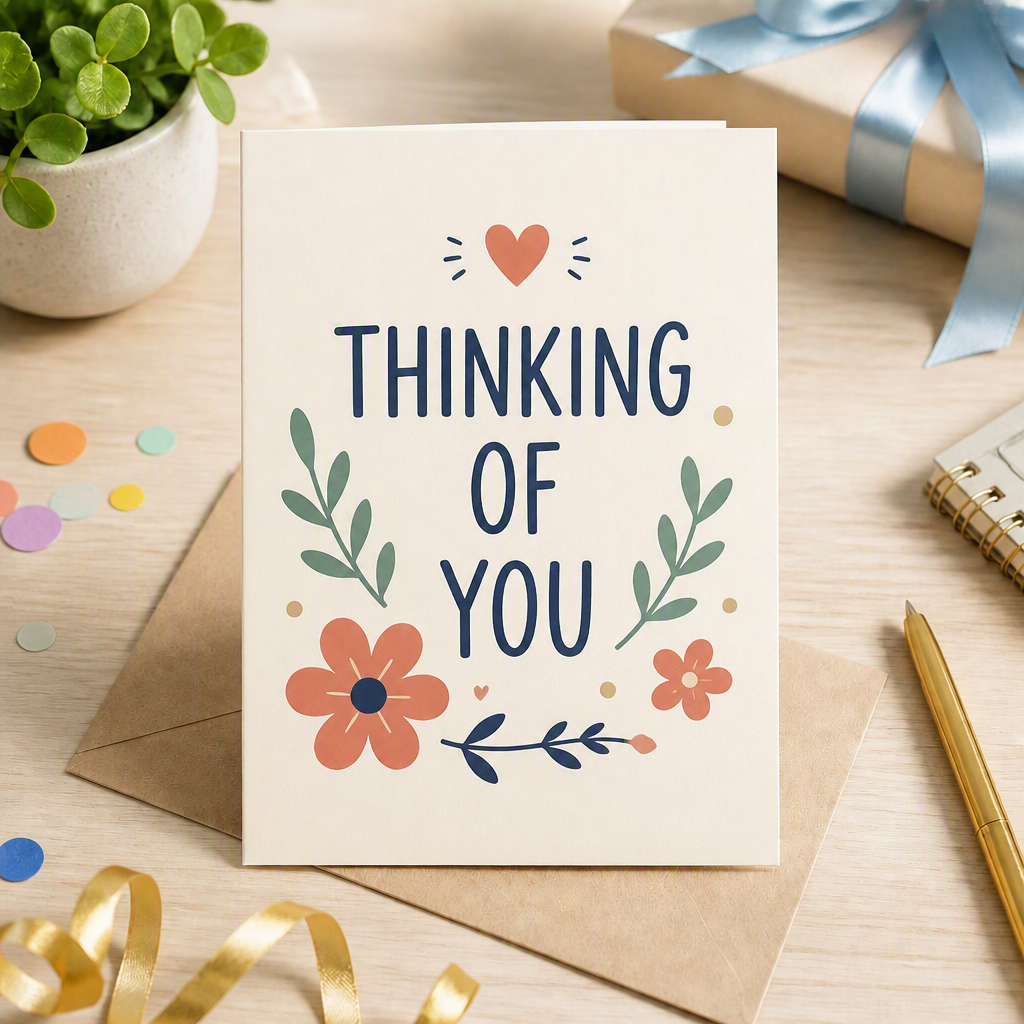 Thinking of You Greeting Card — Floral Sympathy & Support Note (Multi-Pack)