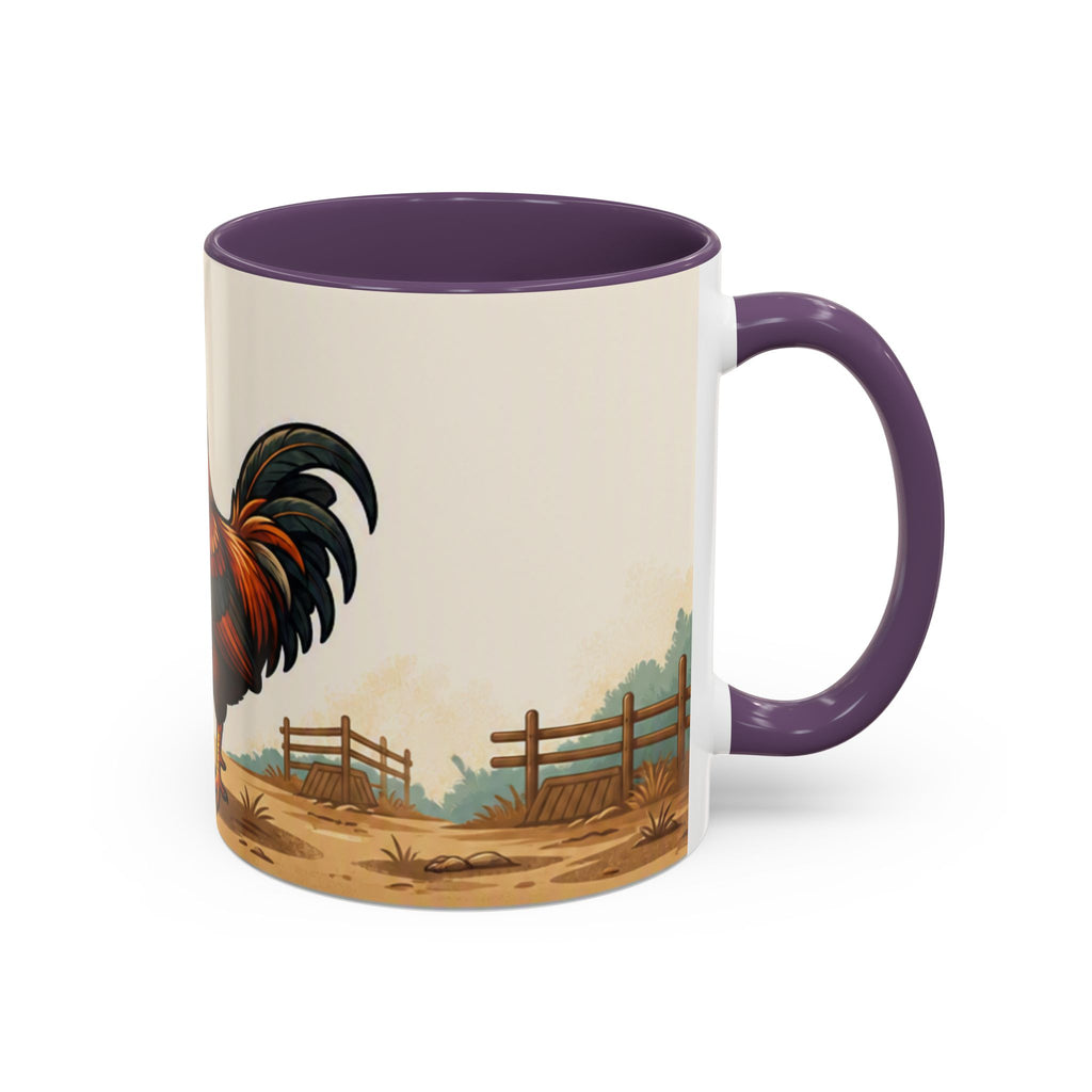 Rooster Accent Coffee Mug – Rustic Farmhouse Morning Mug