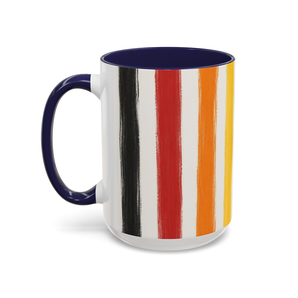 Rainbow Striped Accent Coffee Mug (11/15oz)