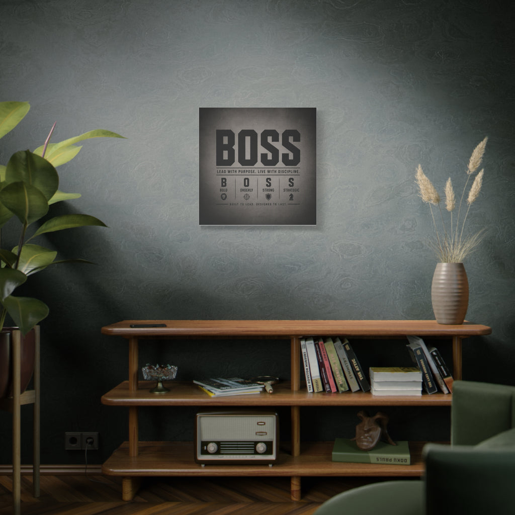 BOSS Motivational Canvas Wall Art — "Lead with Purpose, Live with Discipline"