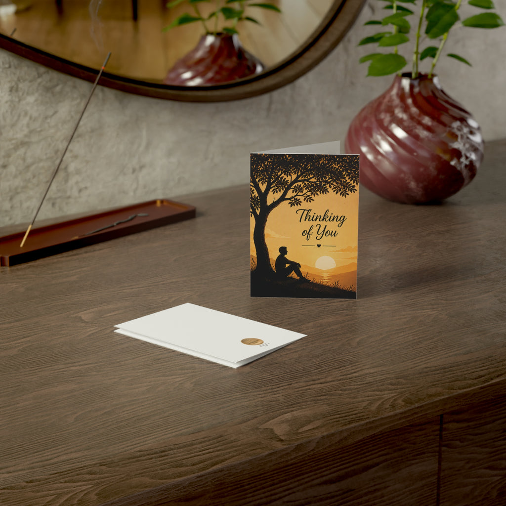 Thinking of You Greeting Cards — Sunset Silhouette Sympathy & Encouragement Cards (10/30/50 pcs)