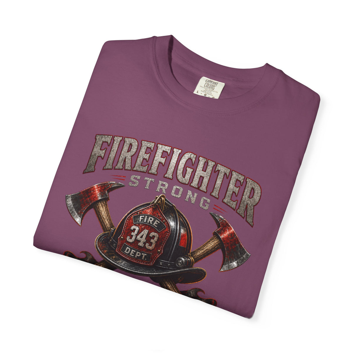 Firefighter Strong axe helmet emblem T-Shirt | First In Last Out