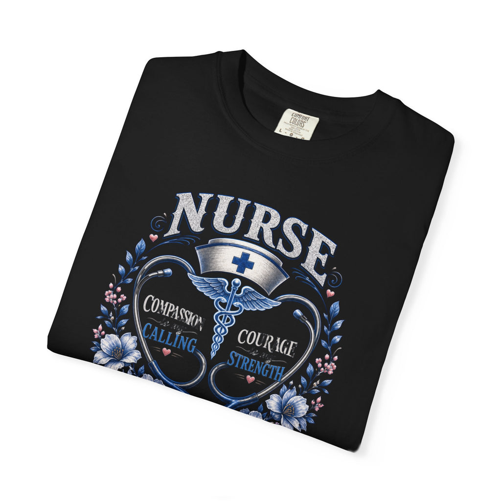Nurse Heartbeat Floral stethoscope T-shirt | Nurse tee