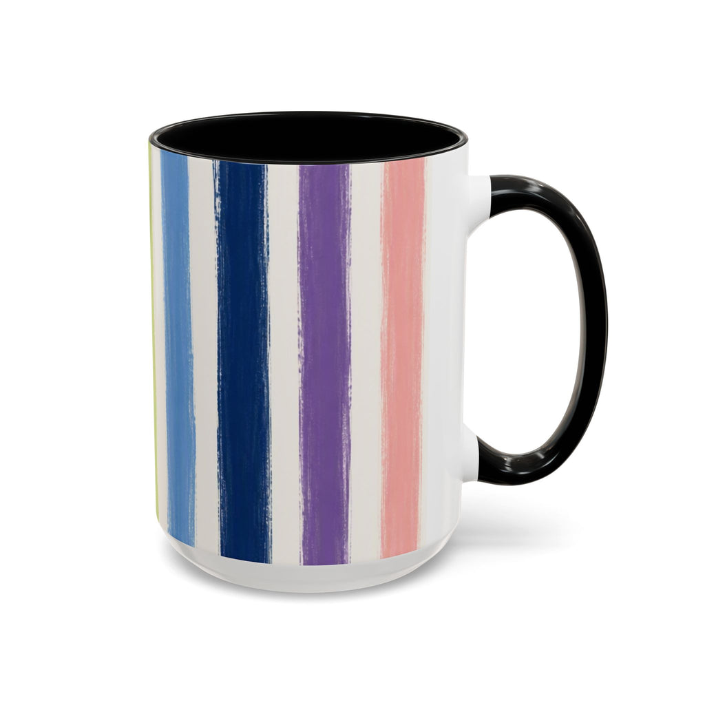 Rainbow Striped Accent Coffee Mug (11/15oz)