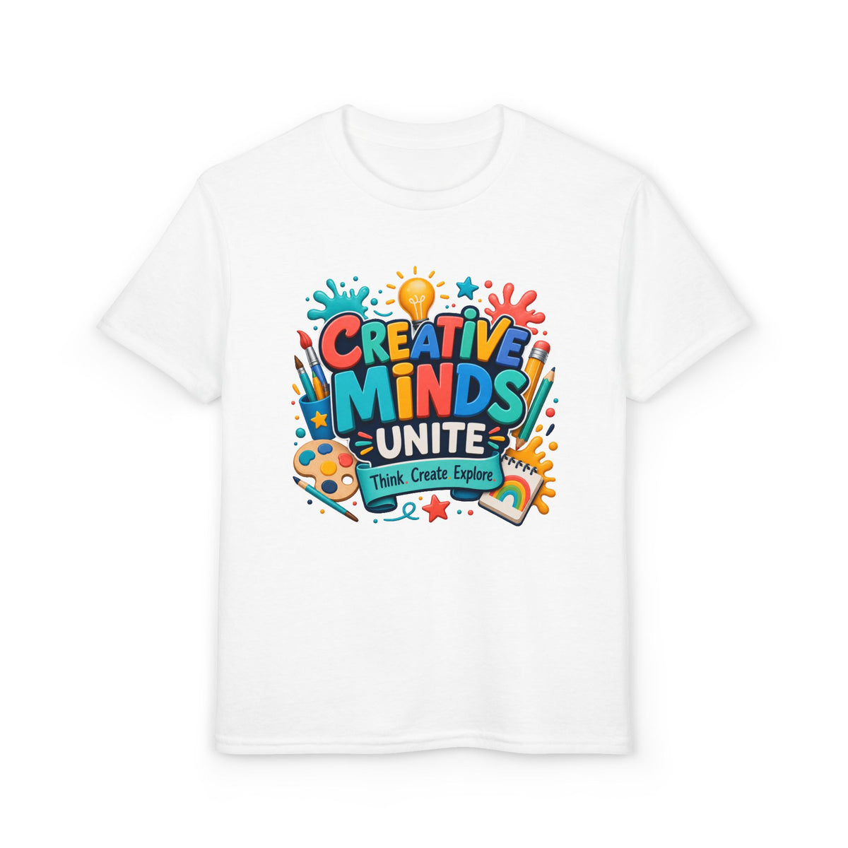 Creative Minds Unite Youth T-Shirt | Arts & Crafts School Club Tee