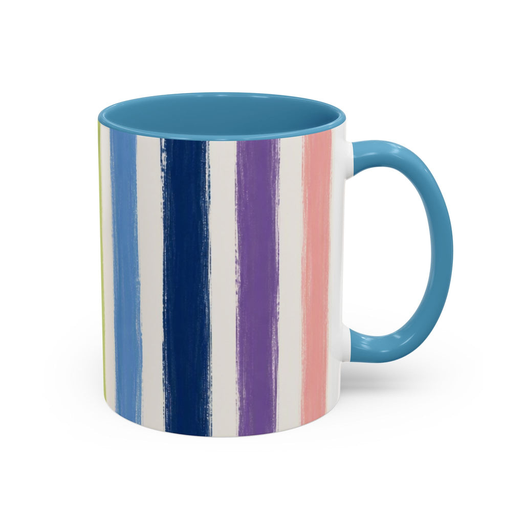 Rainbow Striped Accent Coffee Mug (11/15oz)