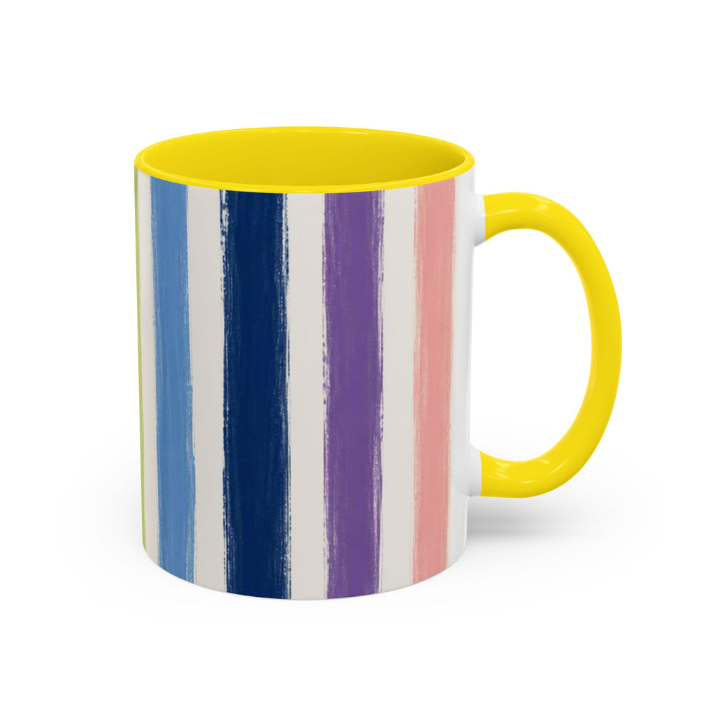 Rainbow Striped Accent Coffee Mug (11/15oz)