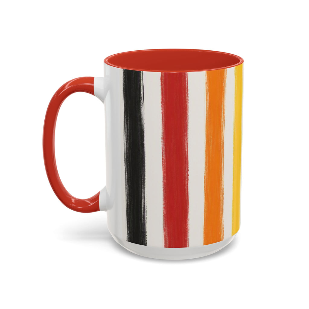 Rainbow Striped Accent Coffee Mug (11/15oz)