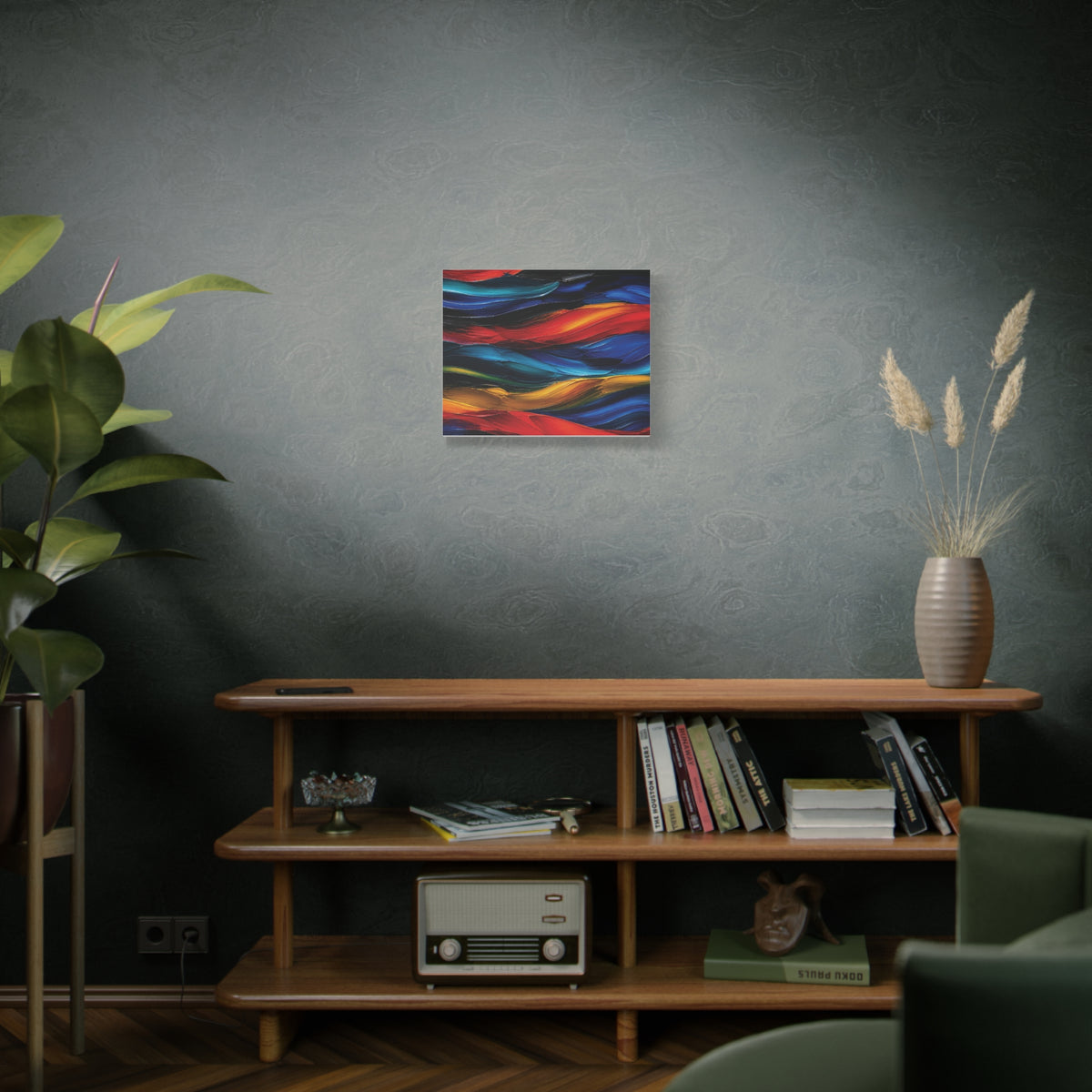 Abstract Color Wave Matte Canvas Print — Vibrant Stretched Wall Art