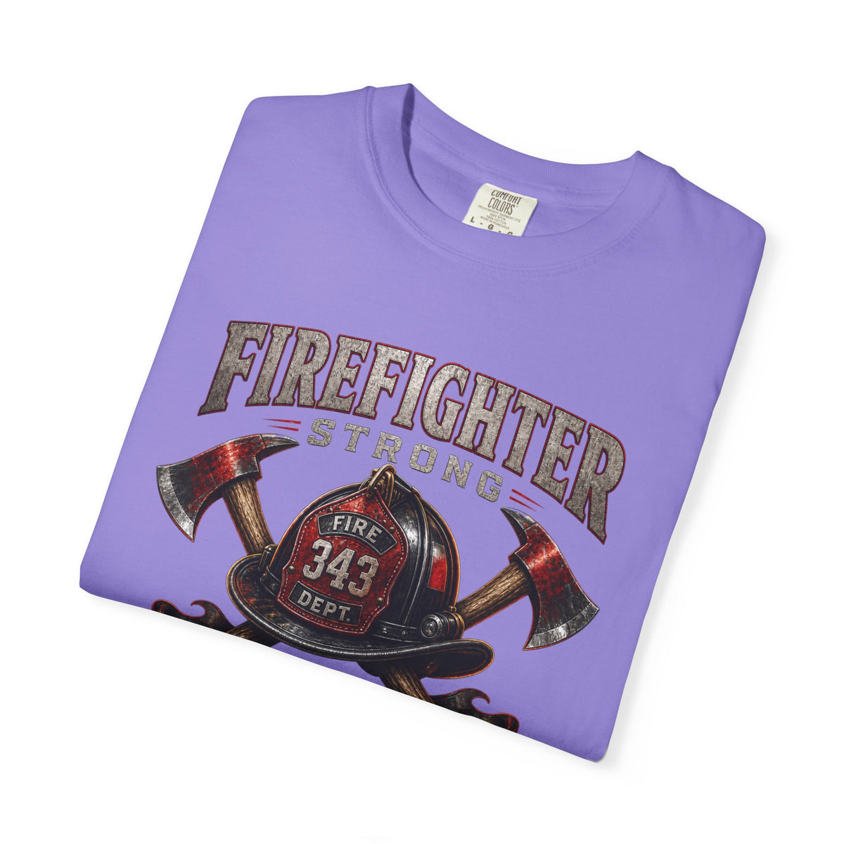 Firefighter Strong axe helmet emblem T-Shirt | First In Last Out