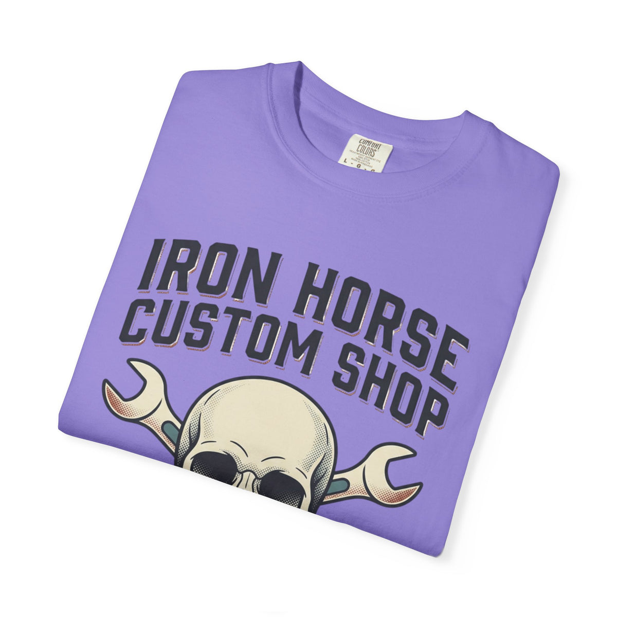 Iron Horse Skull with Wrenches T-shirt | Custom Shop Motorcycle Mechanic