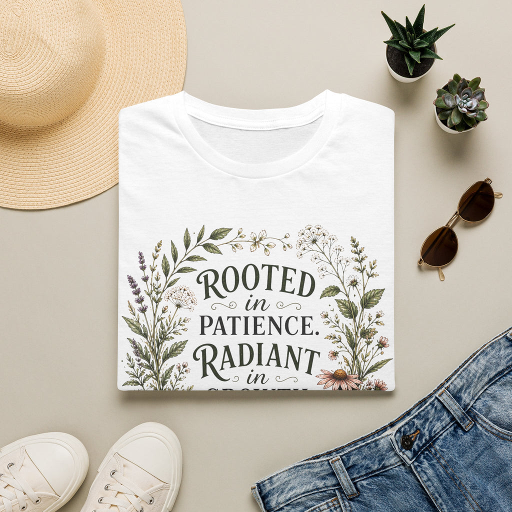 Floral 'Rooted in Patience, Radiant in Growth' T-Shirt