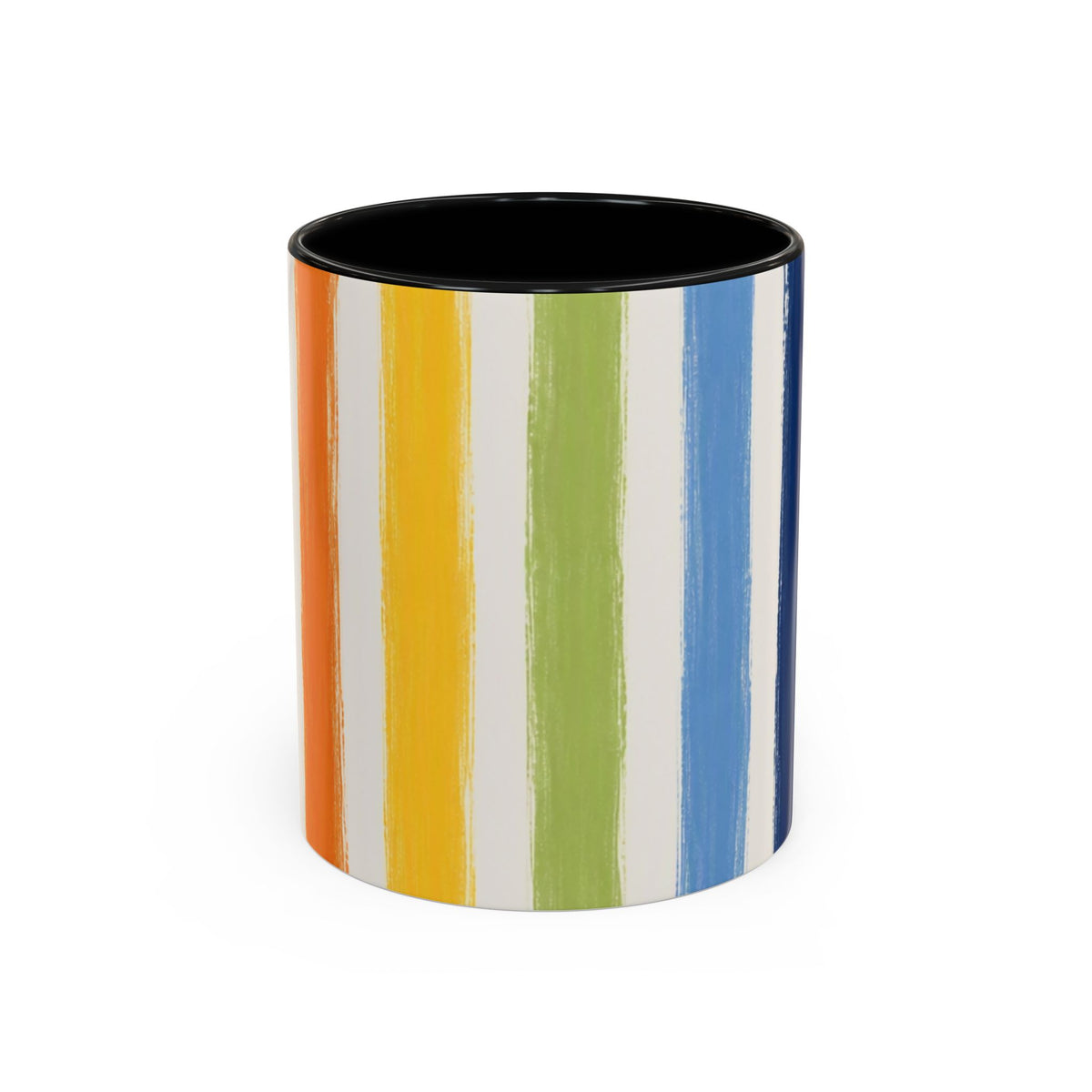 Rainbow Striped Accent Coffee Mug (11/15oz)