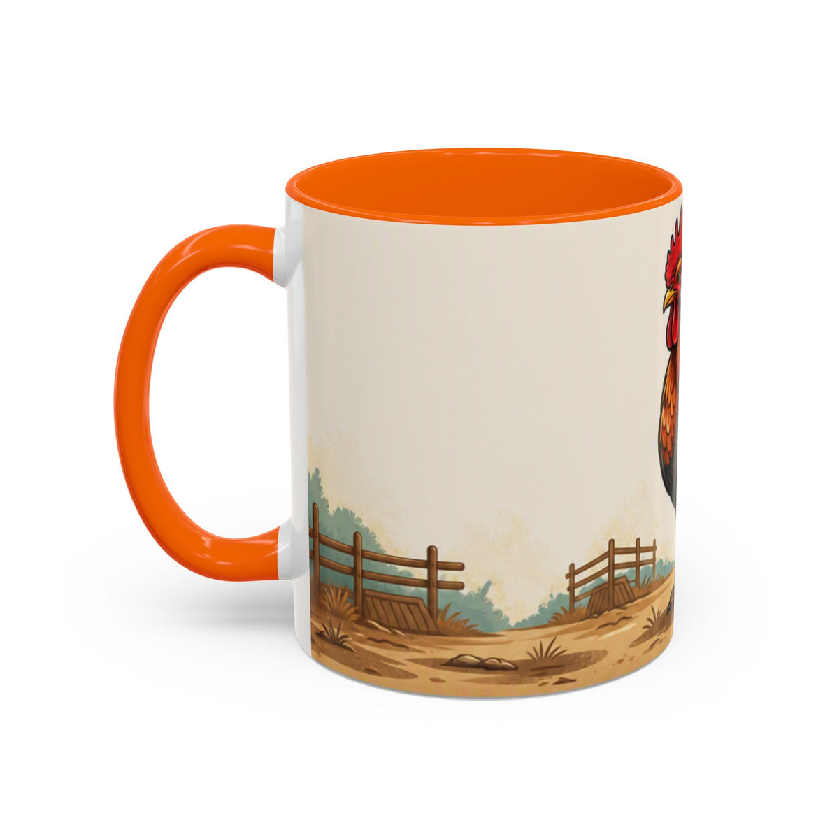 Rooster Accent Coffee Mug – Rustic Farmhouse Morning Mug