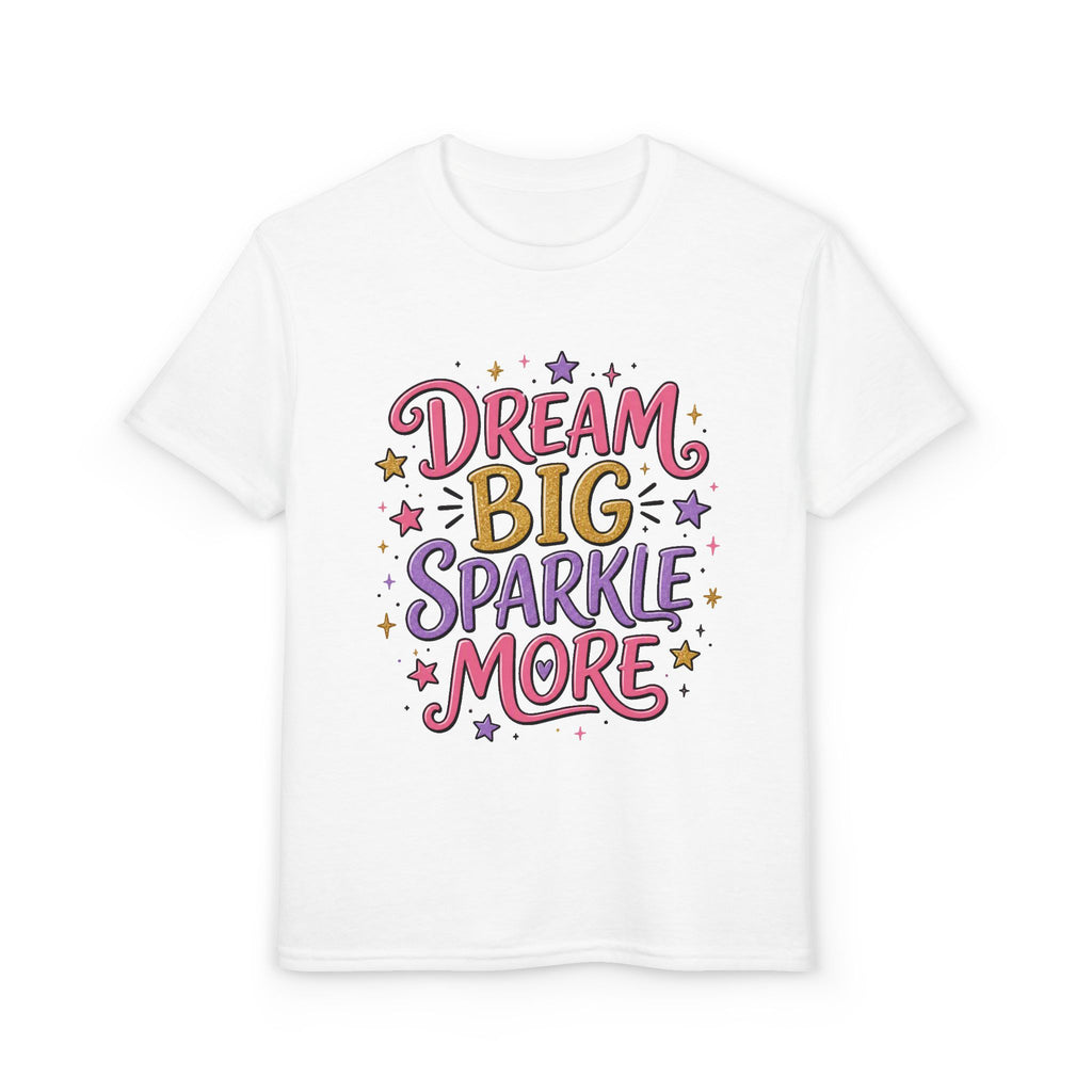 Youth T-Shirt — "Dream Big Sparkle More" Colorful Kids Graphic Tee