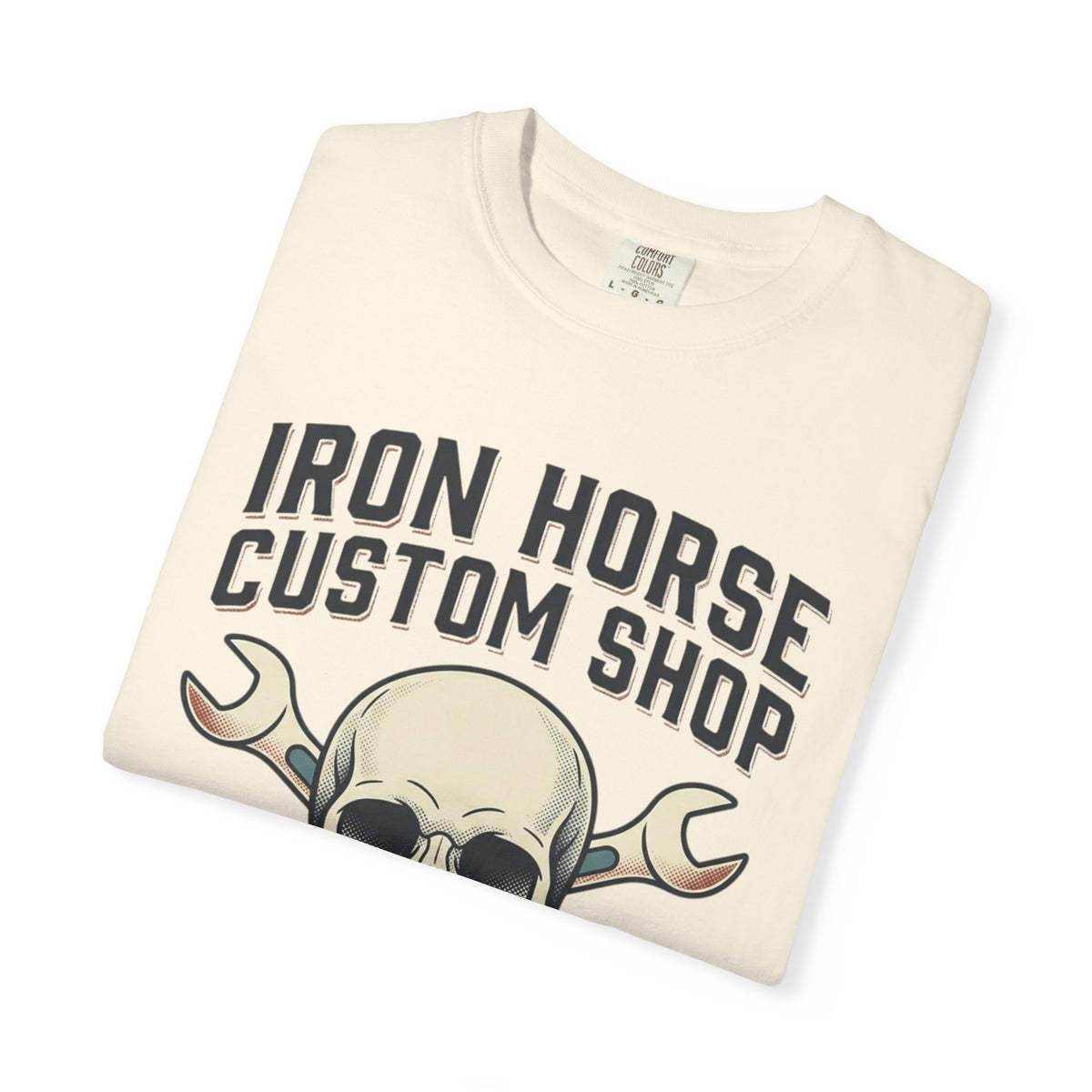 Iron Horse Skull with Wrenches T-shirt | Custom Shop Motorcycle Mechanic