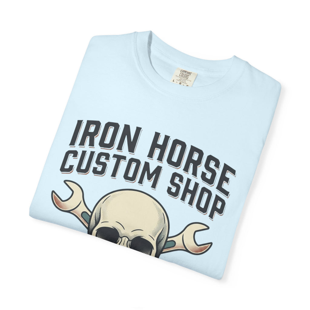 Iron Horse Skull with Wrenches T-shirt | Custom Shop Motorcycle Mechanic