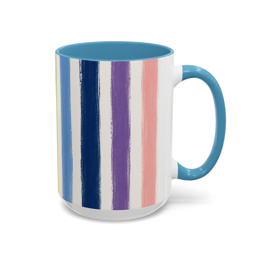 Rainbow Striped Accent Coffee Mug (11/15oz)