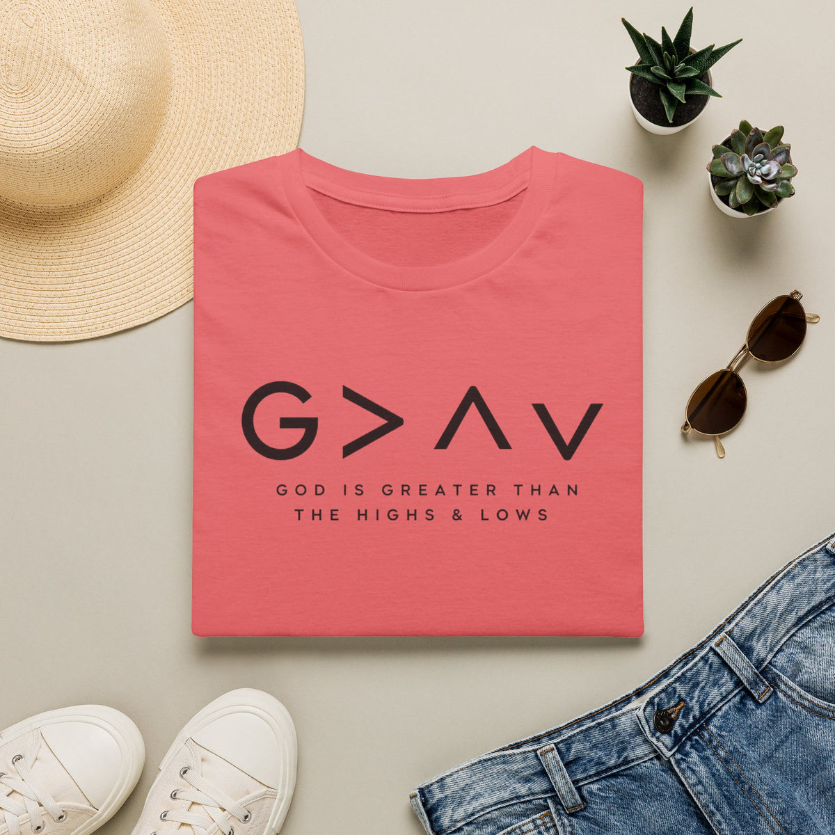 Christian Graphic T-Shirt — God Is Greater Than the Highs & Lows
