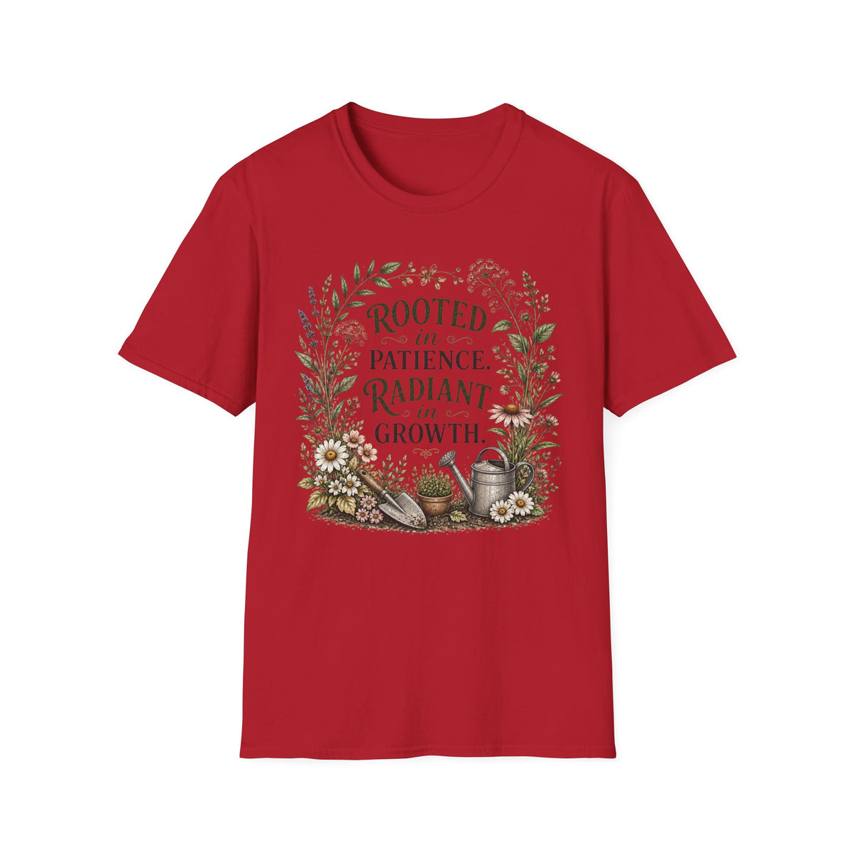 Floral 'Rooted in Patience, Radiant in Growth' T-Shirt