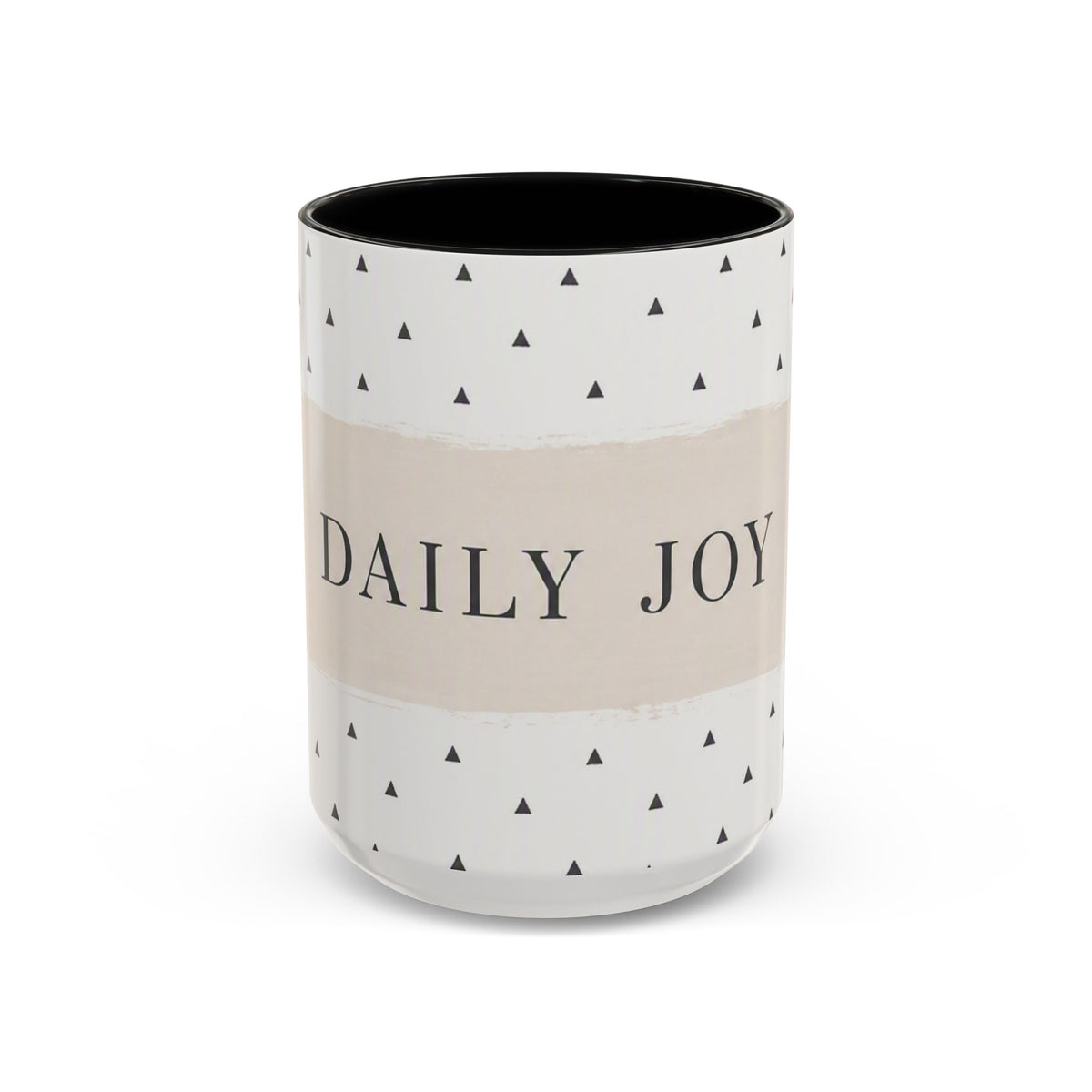 Daily Joy Accent Coffee Mug — Minimalist Inspirational Ceramic Mug (11/15oz)