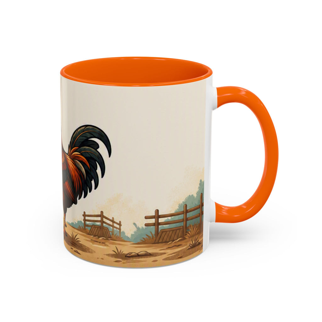 Rooster Accent Coffee Mug – Rustic Farmhouse Morning Mug
