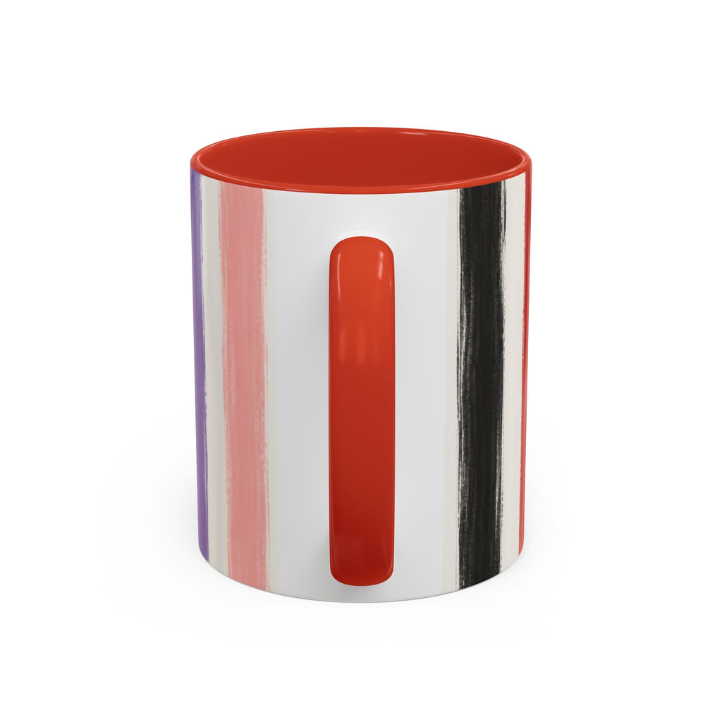 Rainbow Striped Accent Coffee Mug (11/15oz)