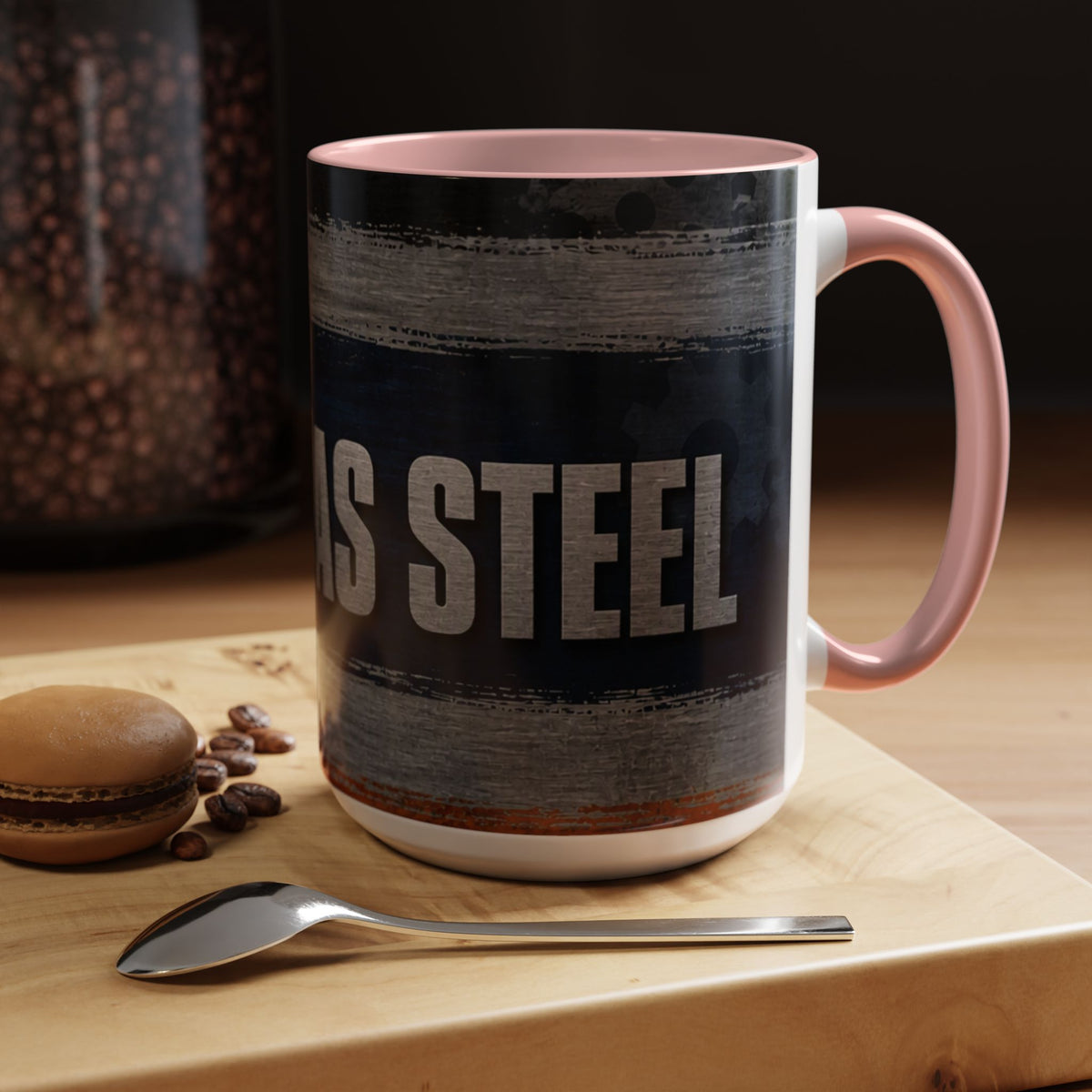 Tough as Steel Coffee Mug — Rustic Industrial Accent 11/15oz