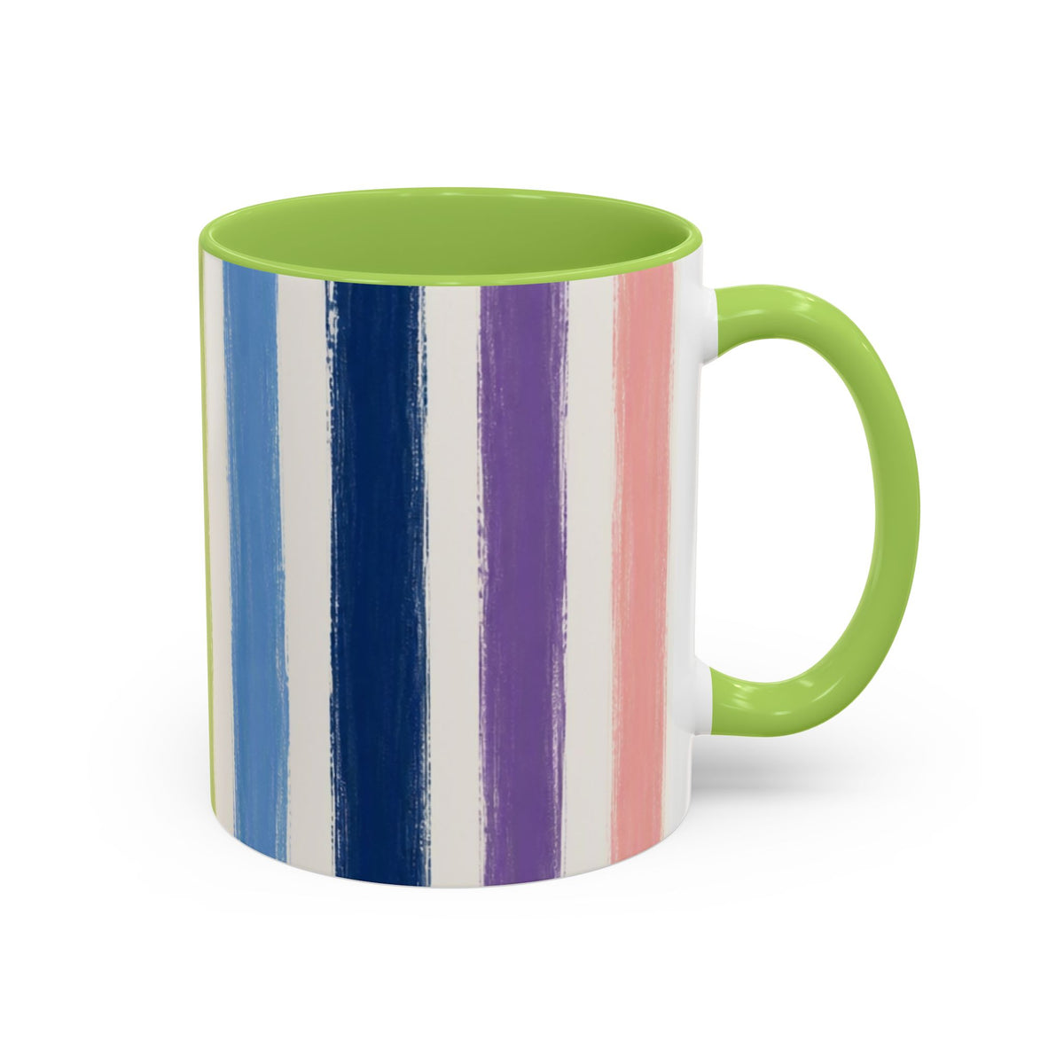 Rainbow Striped Accent Coffee Mug (11/15oz)