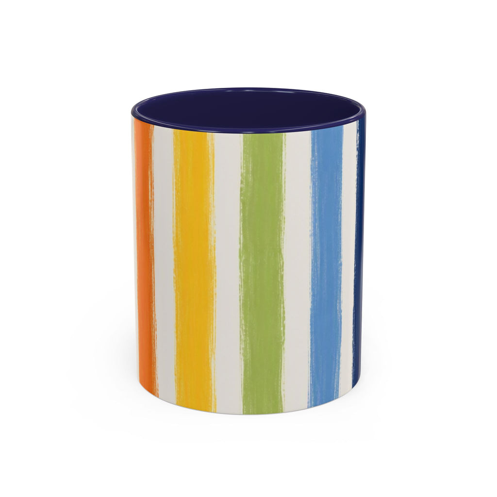 Rainbow Striped Accent Coffee Mug (11/15oz)