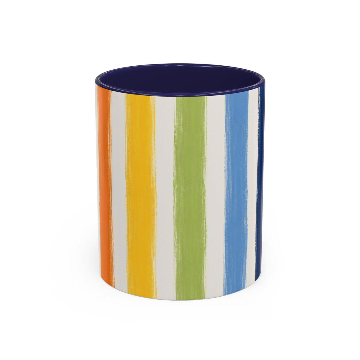 Rainbow Striped Accent Coffee Mug (11/15oz)
