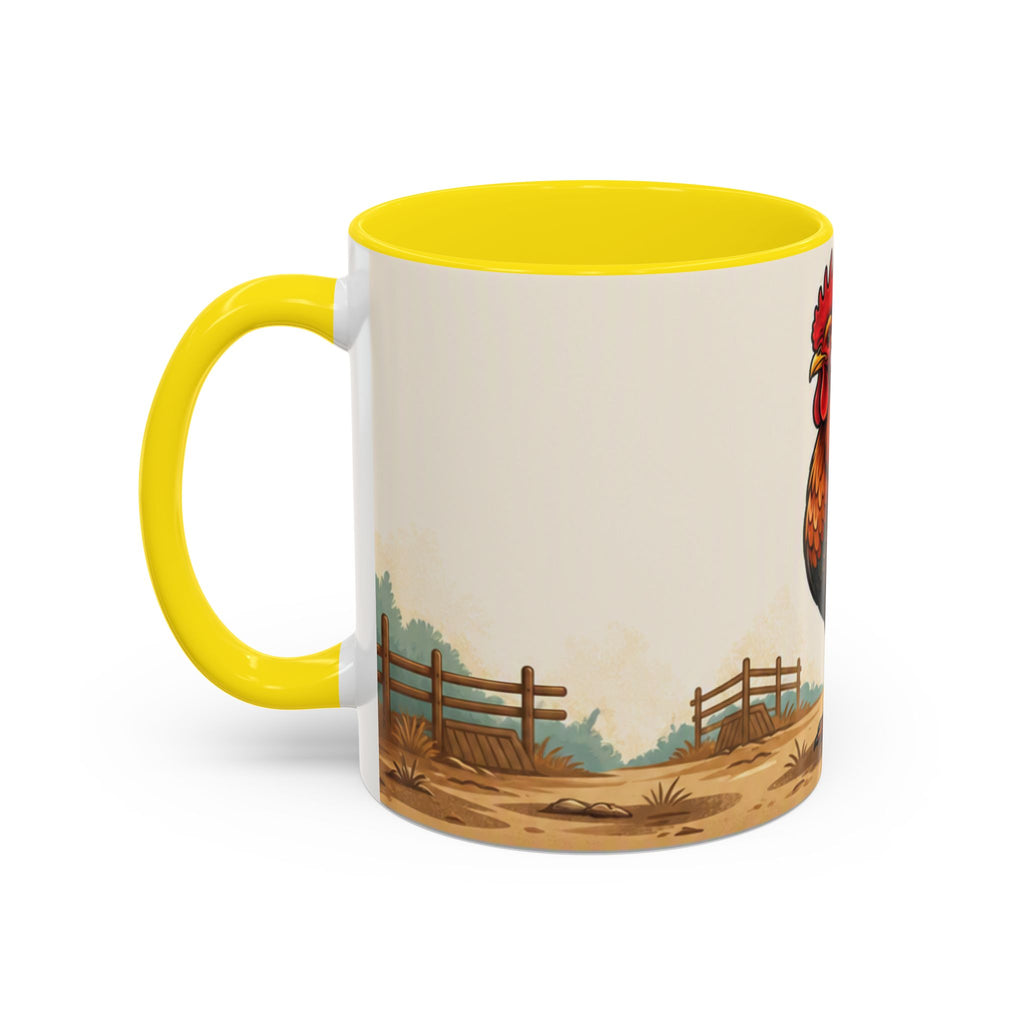 Rooster Accent Coffee Mug – Rustic Farmhouse Morning Mug