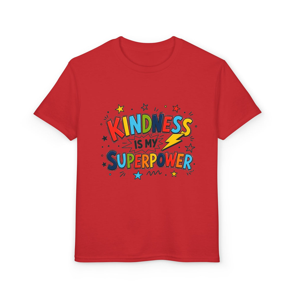 Youth T-Shirt — "Kindness Is My Superpower" Colorful Kids Graphic Tee