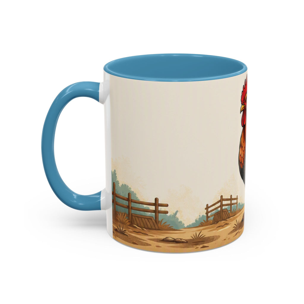 Rooster Accent Coffee Mug – Rustic Farmhouse Morning Mug