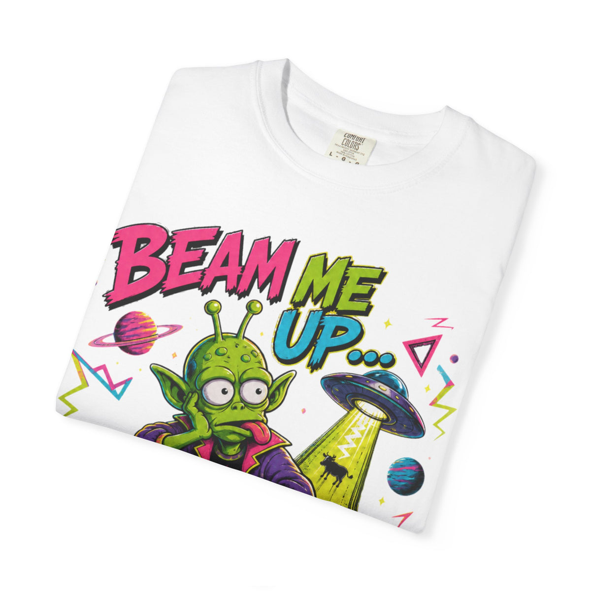 Beam Me Up I'm Bored T-Shirt | Alien Graphic Tee, Retro Cartoon Design