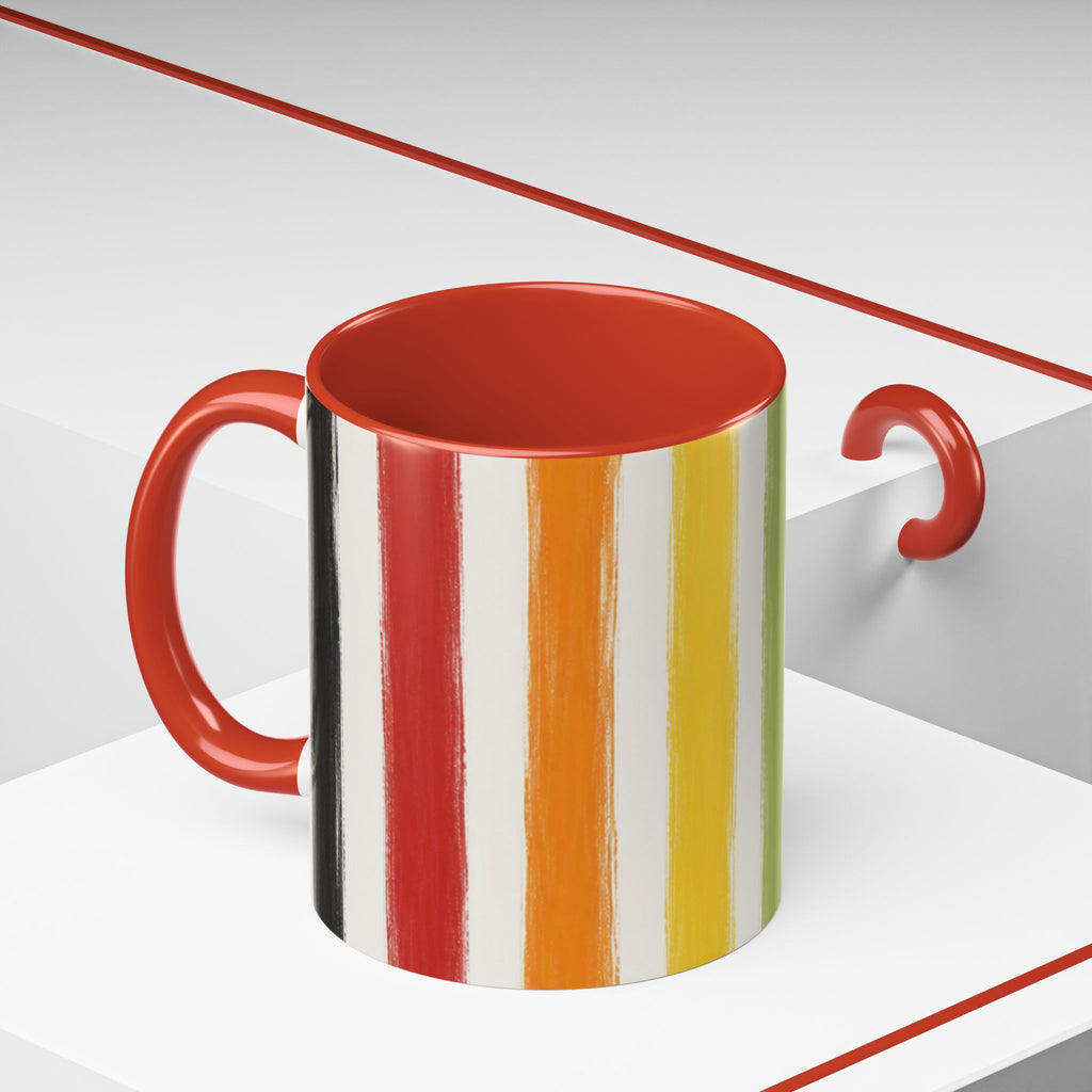 Rainbow Striped Accent Coffee Mug (11/15oz)