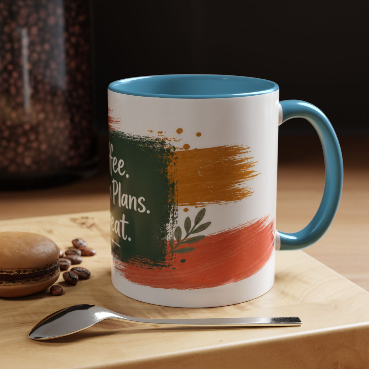 Teacher Coffee Mug - "Coffee. Lesson Plans. Repeat." Accent Ceramic Cup (11/15oz)