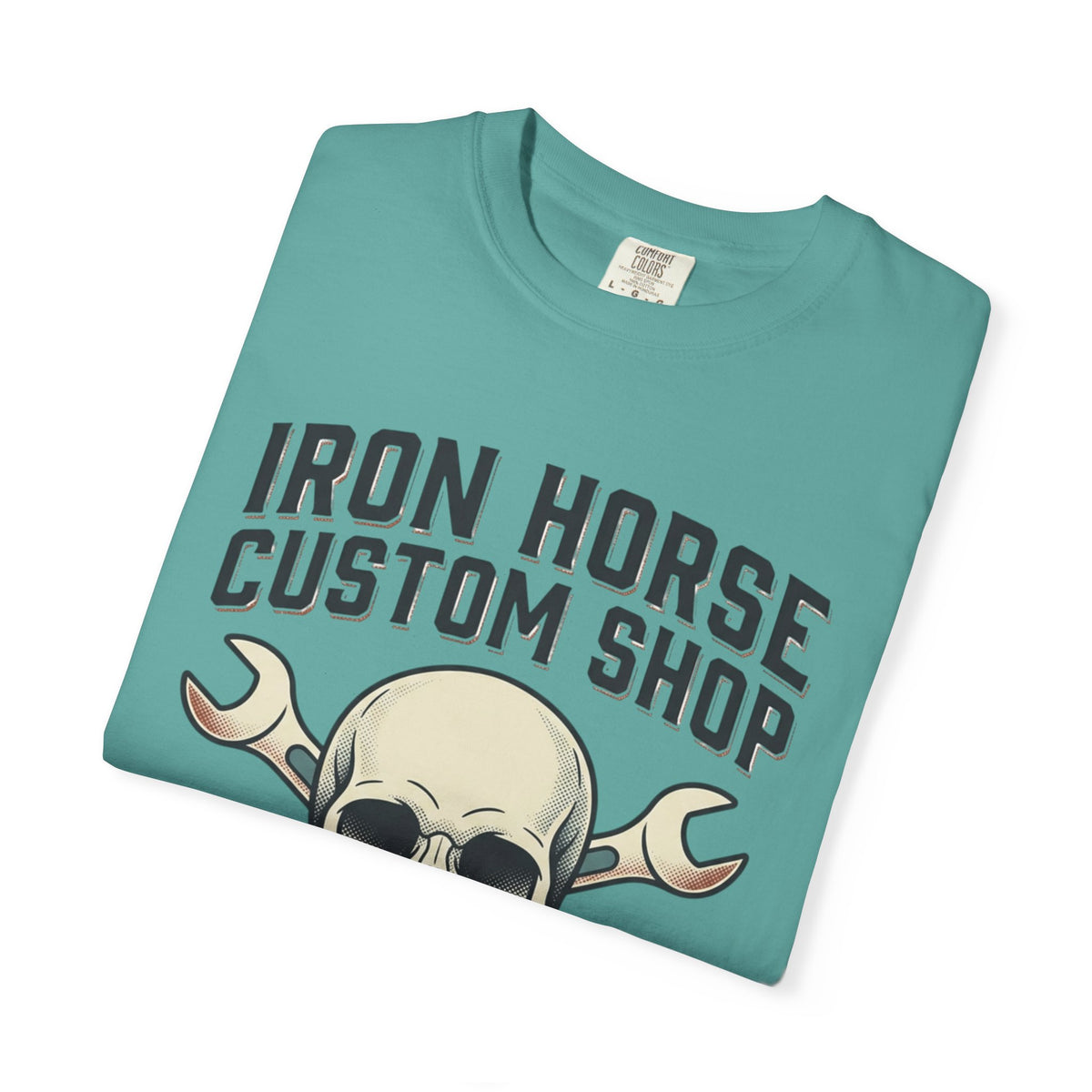 Iron Horse Skull with Wrenches T-shirt | Custom Shop Motorcycle Mechanic