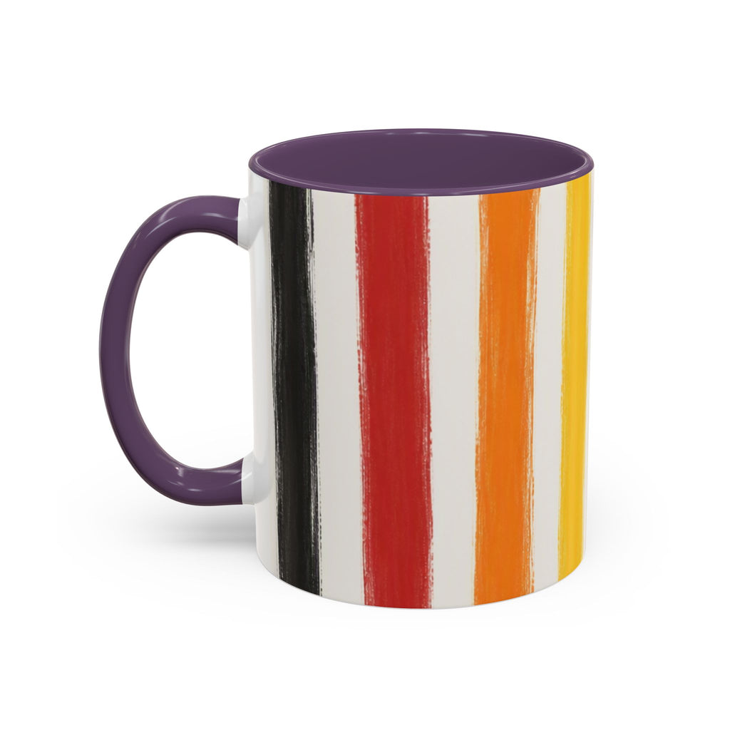 Rainbow Striped Accent Coffee Mug (11/15oz)