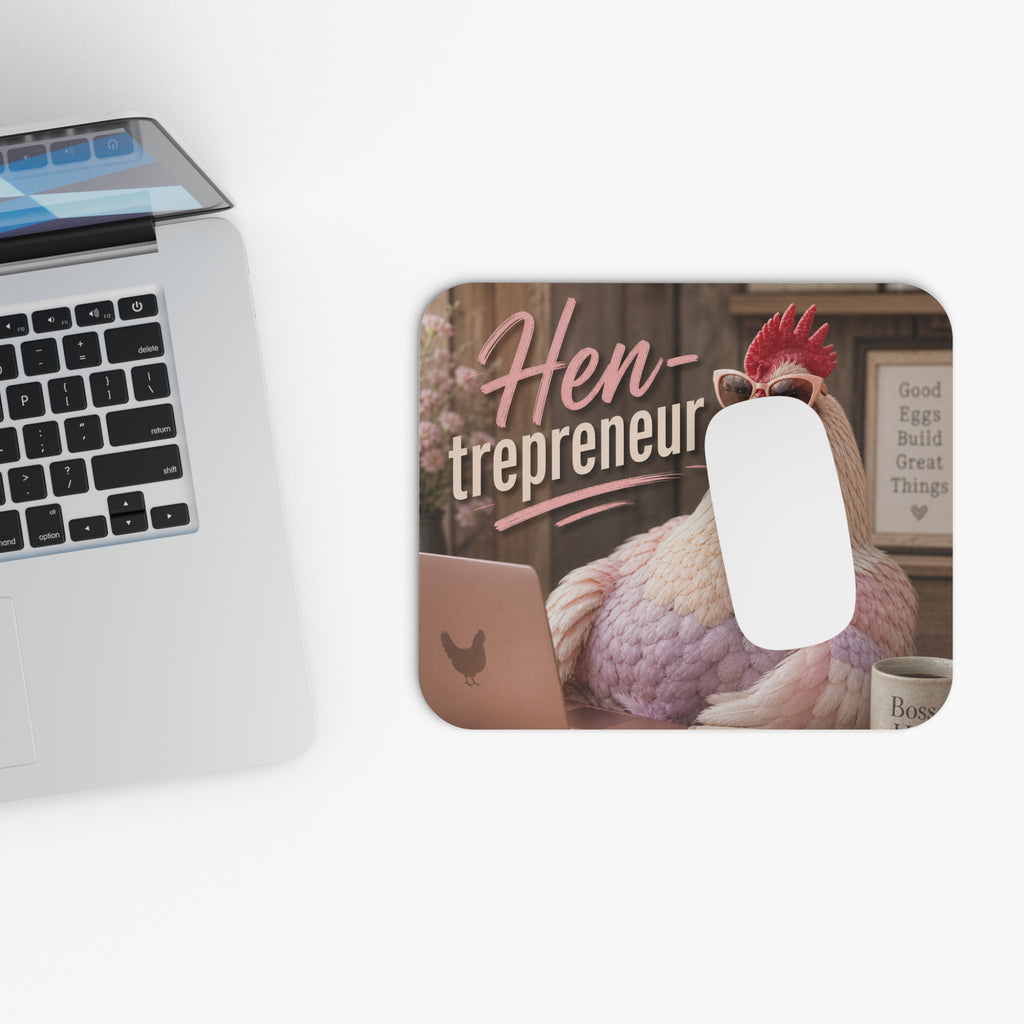 Hen-trepreneur Mouse Pad | Funny Chicken Business Desk Mat