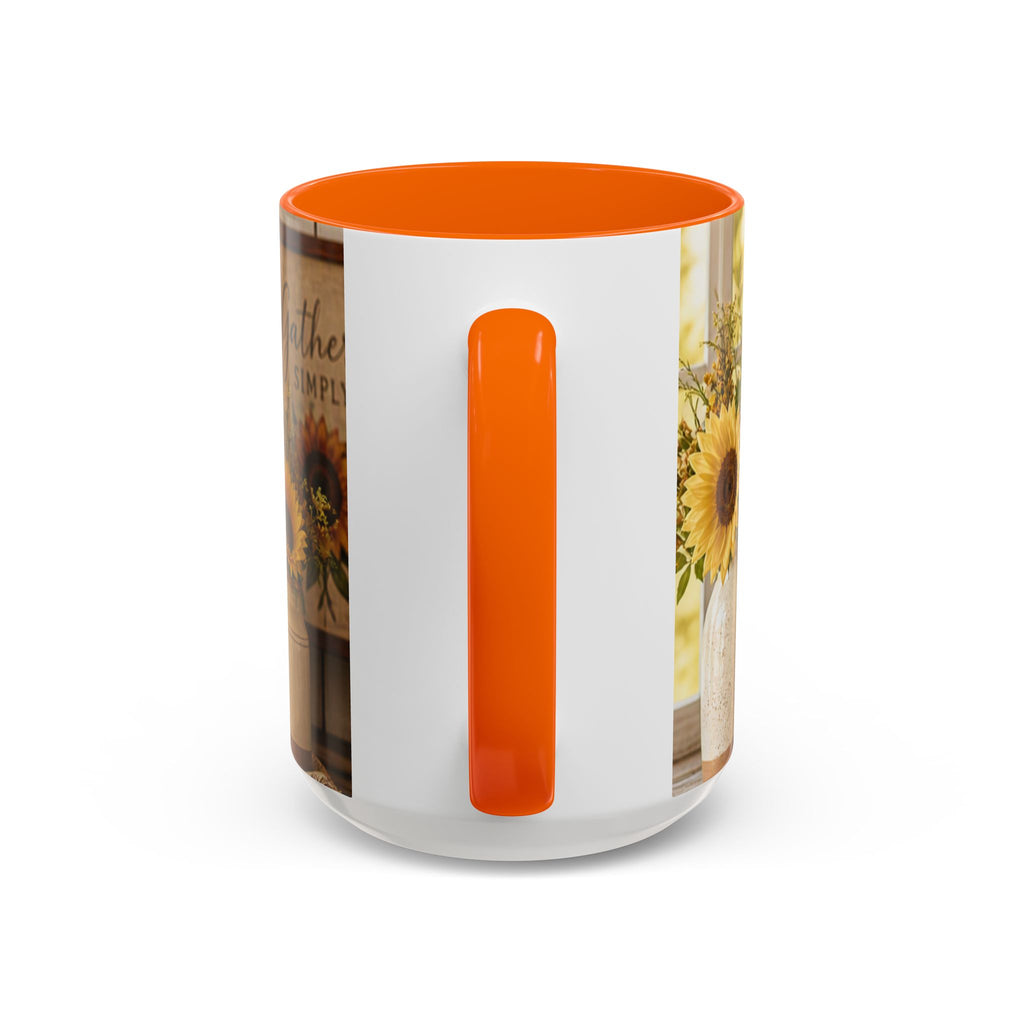 Sunflower Gatherings Coffee Mug — Rustic Farmhouse Accent Mug