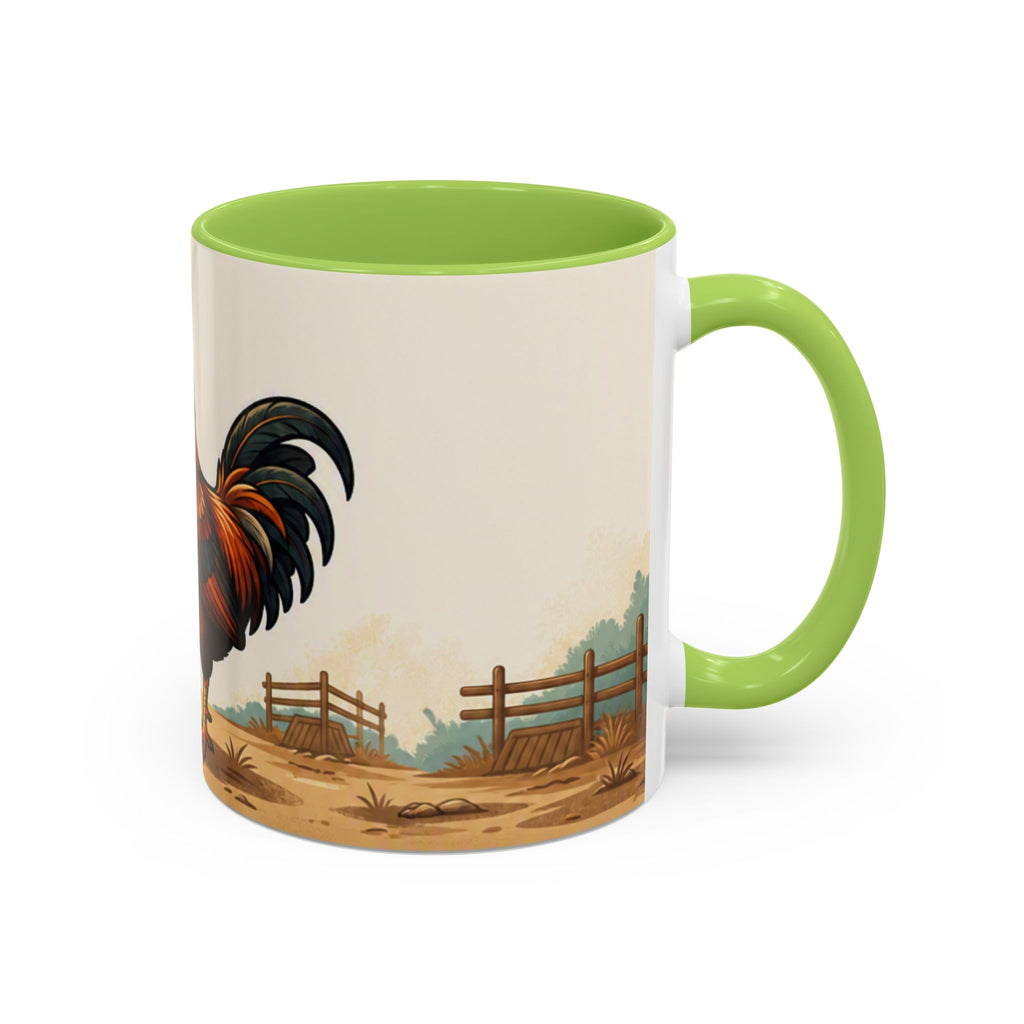 Rooster Accent Coffee Mug – Rustic Farmhouse Morning Mug