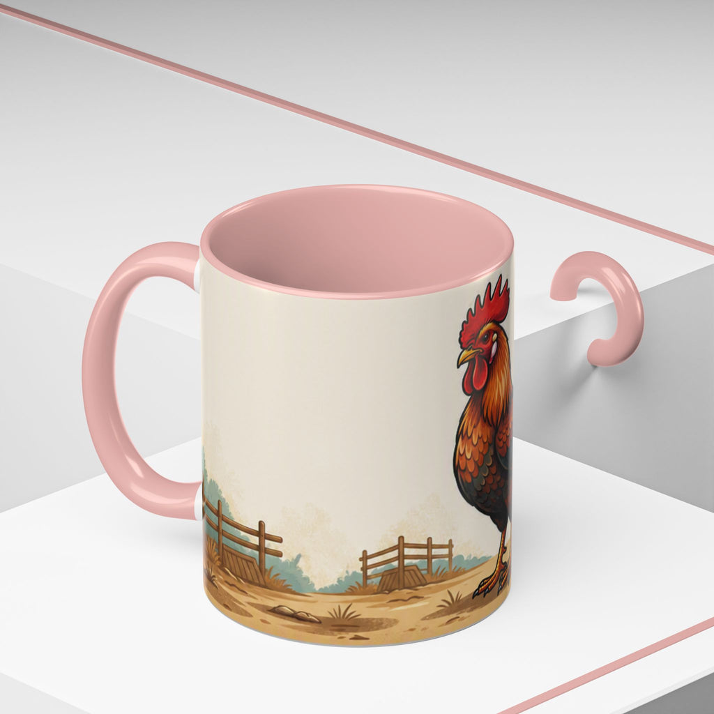 Rooster Accent Coffee Mug – Rustic Farmhouse Morning Mug
