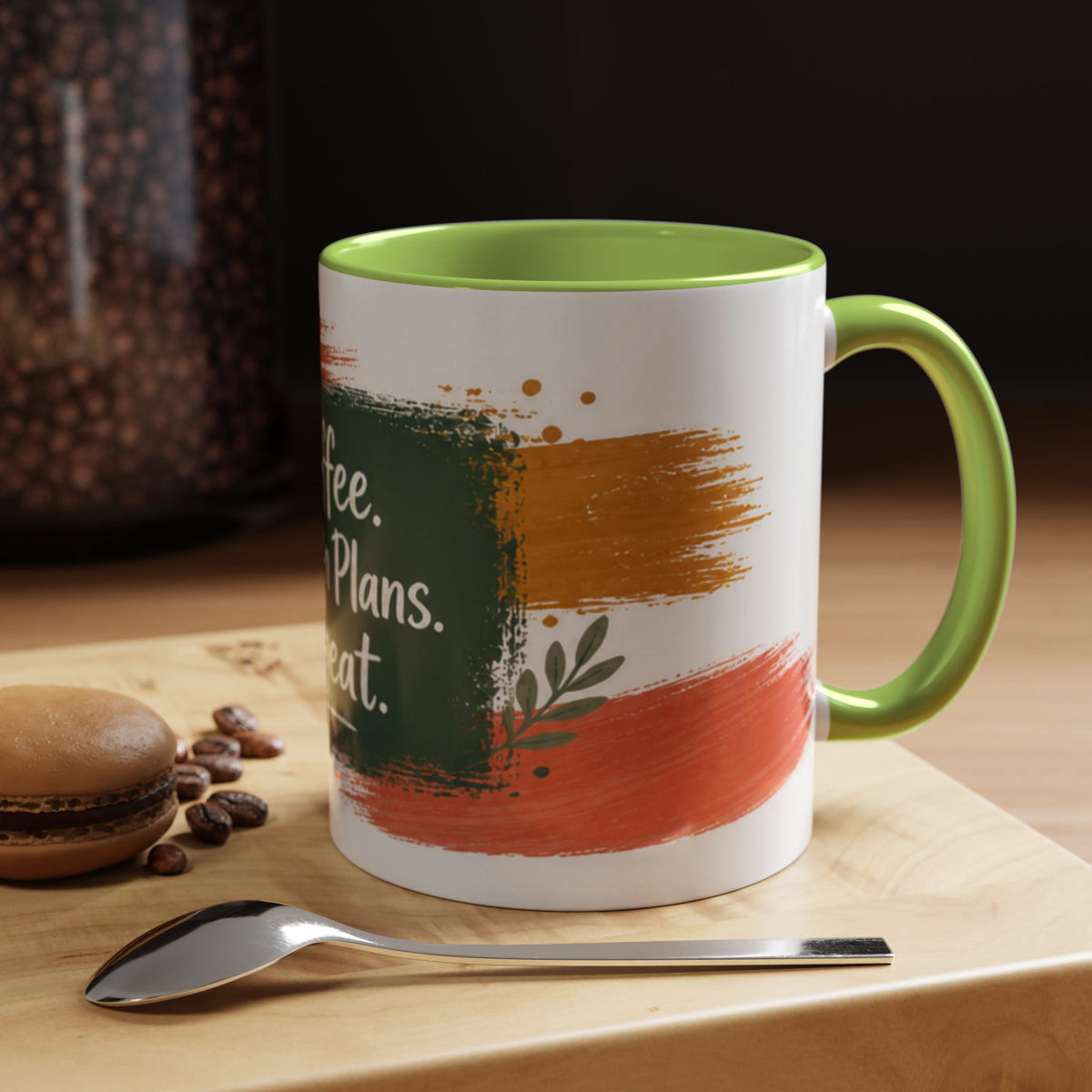 Teacher Coffee Mug - "Coffee. Lesson Plans. Repeat." Accent Ceramic Cup (11/15oz)