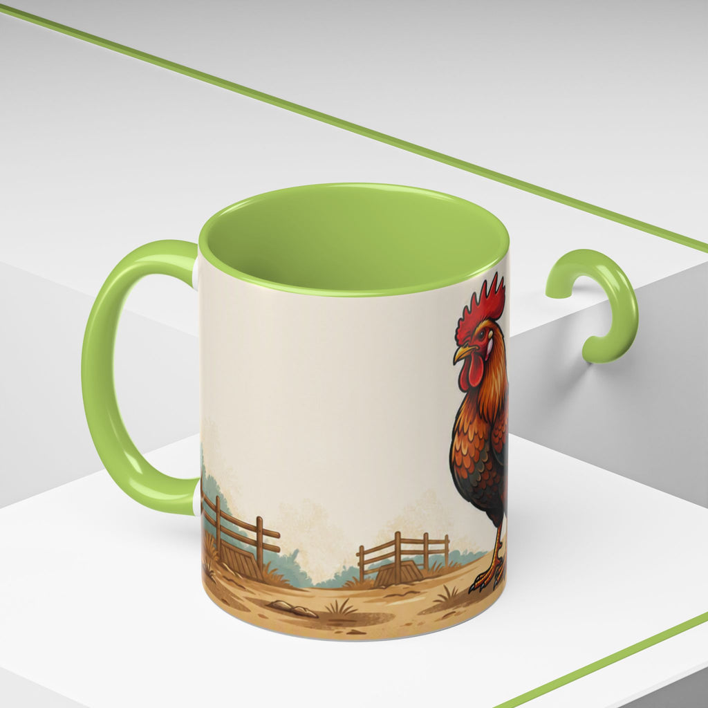 Rooster Accent Coffee Mug – Rustic Farmhouse Morning Mug