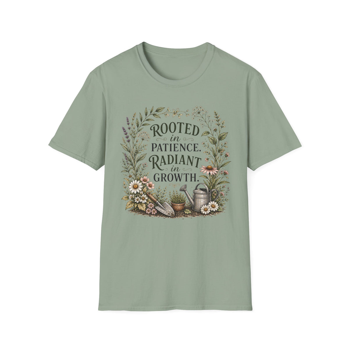 Floral 'Rooted in Patience, Radiant in Growth' T-Shirt