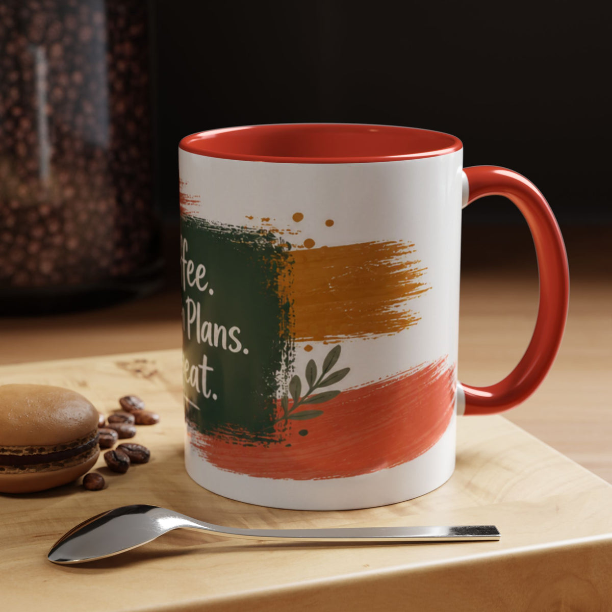 Teacher Coffee Mug - "Coffee. Lesson Plans. Repeat." Accent Ceramic Cup (11/15oz)