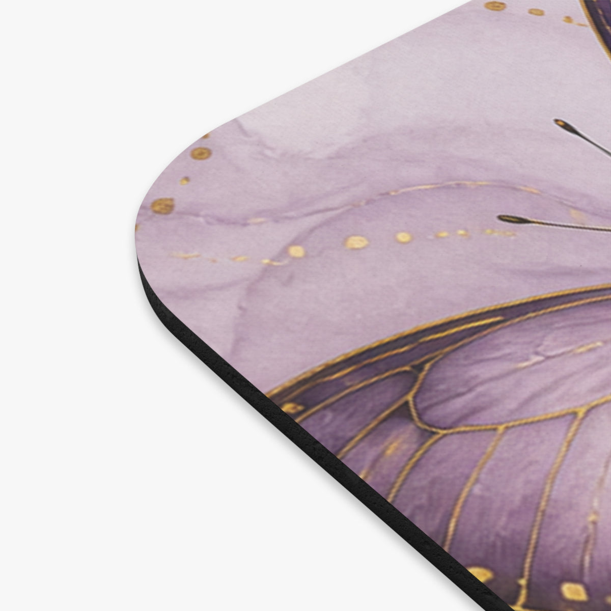 Purple Butterfly Watercolor Mouse Pad | Floral Desk Accessory